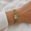 Candino Rectangular Watch with Stones (Gold)